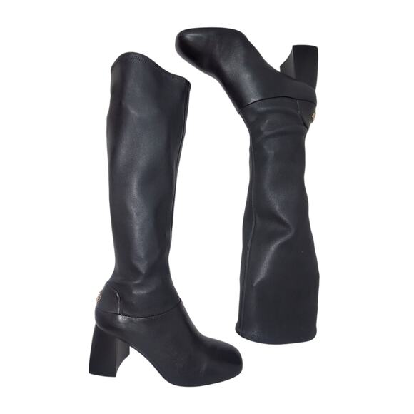 Tory Burch Sidney 70MM Boot Misa Calf Stretch Nappa Leather Black 32553 Size 9.5 - Picture 2 of 12